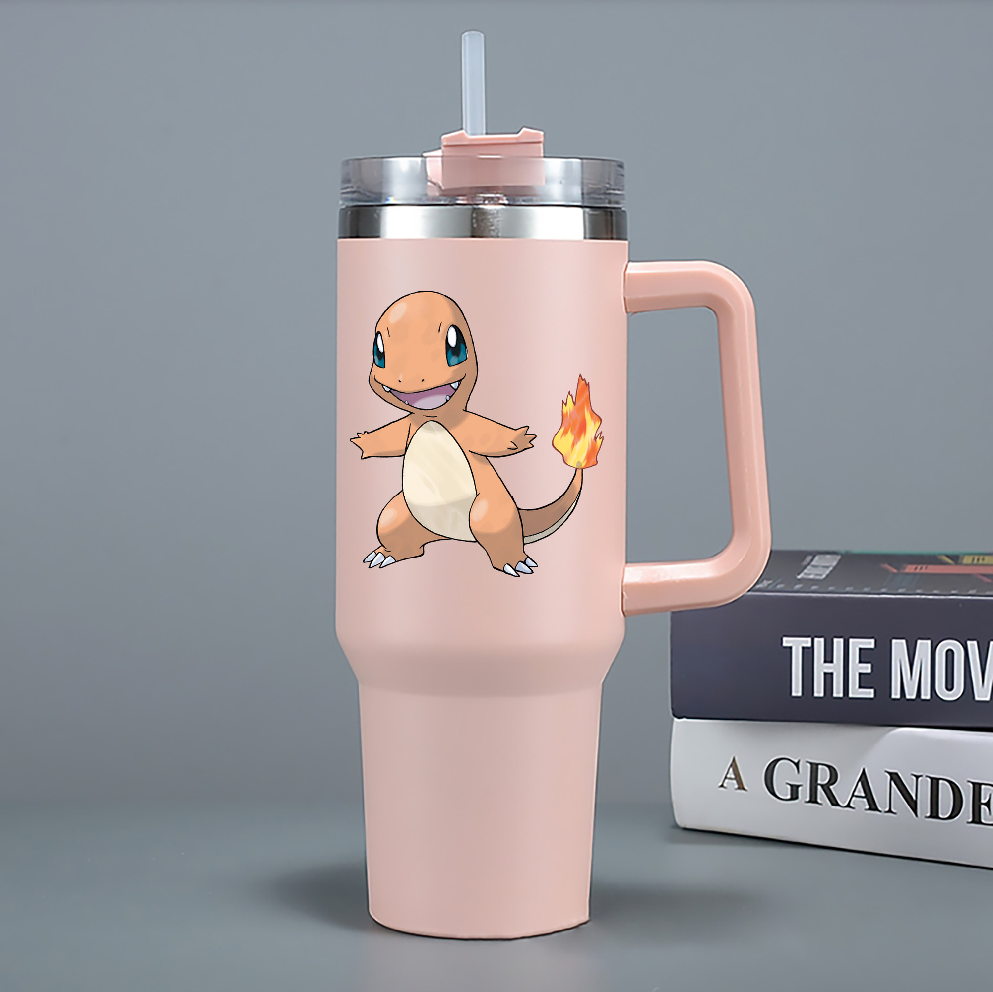 （画像用） ポケットモンスター Pokémon 1200mL車用タンブラー - クリスタルステッカー（プラスチックストロー付き）